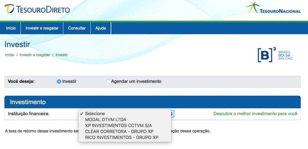 passo a passo para investir no tesouro direto