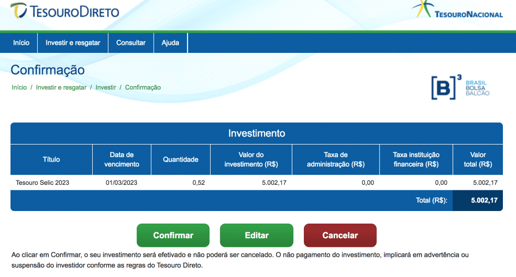 passo a passo para investir no tesouro direto