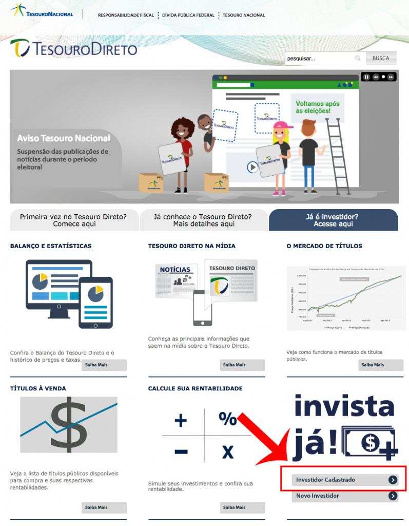 passo a passo para investir no tesouro direto